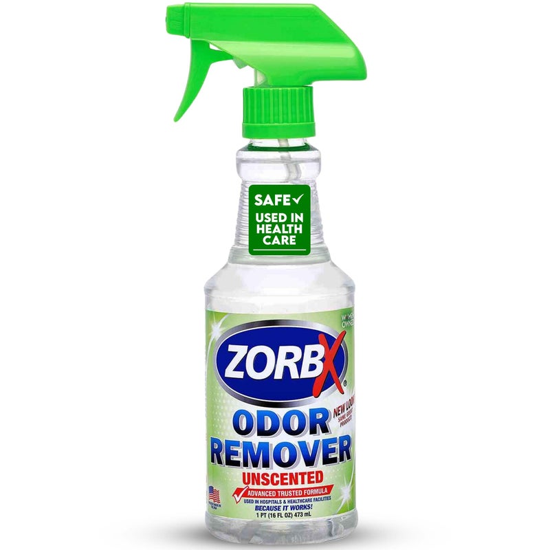 ZORBX Unscented Odor Eliminator for Strong Odor 16 Fl Oz - Used in Hospitals & Healthcare Facilities - Advanced Trusted Formula, Fast-Acting Odor Remover Spray for Dog, Cat, House & Carpet - Image 1